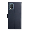 For OPPO Realme 8 5G Genuine Leather Fingerprint-proof Horizontal Flip Phone Case(Blue)