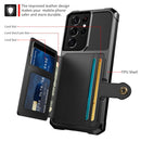 For Samsung Galaxy S21 Ultra 5G Magnetic Wallet Card Bag Leather Phone Case(Black)