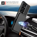 For Samsung Galaxy S21 Ultra 5G Magnetic Wallet Card Bag Leather Phone Case(Black)