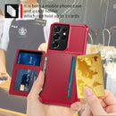 For Samsung Galaxy S21 Ultra 5G Magnetic Wallet Card Bag Leather Phone Case(Red)