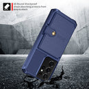 For Samsung Galaxy S21 Ultra 5G Magnetic Wallet Card Bag Leather Phone Case(Navy Blue)