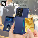 For Samsung Galaxy S21 Ultra 5G Magnetic Wallet Card Bag Leather Phone Case(Navy Blue)