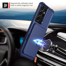 For Samsung Galaxy S21 Ultra 5G Magnetic Wallet Card Bag Leather Phone Case(Navy Blue)