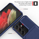 For Samsung Galaxy S21 Ultra 5G Magnetic Wallet Card Bag Leather Phone Case(Navy Blue)