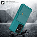For Samsung Galaxy S21 Ultra 5G Magnetic Wallet Card Bag Leather Phone Case(Cyan)