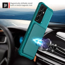 For Samsung Galaxy S21 Ultra 5G Magnetic Wallet Card Bag Leather Phone Case(Cyan)