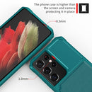 For Samsung Galaxy S21 Ultra 5G Magnetic Wallet Card Bag Leather Phone Case(Cyan)
