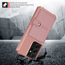 For Samsung Galaxy S21 Ultra 5G Magnetic Wallet Card Bag Leather Phone Case(Rose Gold)