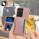 For Samsung Galaxy S21 Ultra 5G Magnetic Wallet Card Bag Leather Phone Case(Rose Gold)