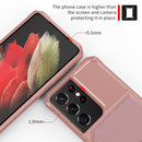For Samsung Galaxy S21 Ultra 5G Magnetic Wallet Card Bag Leather Phone Case(Rose Gold)