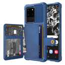 For Samsung Galaxy S20 Ultra Magnetic Wallet Card Bag Leather Phone Case(Navy Blue)