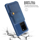 For Samsung Galaxy S20 Ultra Magnetic Wallet Card Bag Leather Phone Case(Navy Blue)