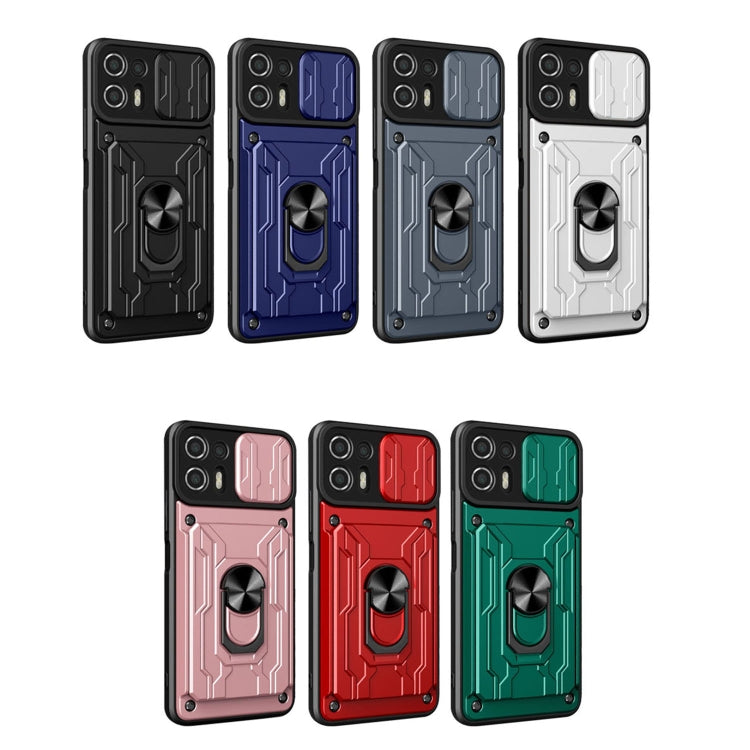 For Motorola Edge 20 Lite Sliding Camshield Card Phone Case(Dark Green)