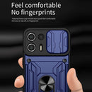 For Motorola Edge 20 Lite Sliding Camshield Card Phone Case(Dark Green)