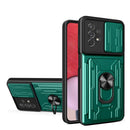 For Samsung Galaxy A13 4G Sliding Camshield Card Phone Case(Dark Green)