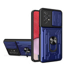 For Samsung Galaxy A13 4G Sliding Camshield Card Phone Case(Blue)