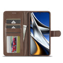 For Xiaomi Poco M4 Pro LC.IMEEKE Calf Texture Leather Phone Case(Coffee)
