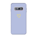 For Galaxy S10 Golden Love Heart Pattern Frosted TPU Protective Case(Light Purple)