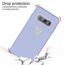 For Galaxy S10 Golden Love Heart Pattern Frosted TPU Protective Case(Light Purple)