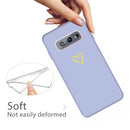 For Galaxy S10 Golden Love Heart Pattern Frosted TPU Protective Case(Light Purple)