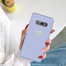 For Galaxy S10 Golden Love Heart Pattern Frosted TPU Protective Case(Light Purple)
