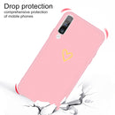 For Galaxy A70 Golden Love Heart Pattern Frosted TPU Protective Case(Pink)