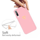 For Galaxy A70 Golden Love Heart Pattern Frosted TPU Protective Case(Pink)