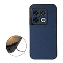 For OnePlus 10 Pro Accurate Hole Carbon Fiber Texture PU Phone Case(Blue)