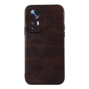 For Xiaomi 12 Pro Genuine Leather Double Color Crazy Horse Phone Case(Coffee)