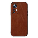 For Xiaomi 12 Pro Genuine Leather Double Color Crazy Horse Phone Case(Brown)