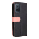 For vivo Y55 5G/Y75 5G/T1 5G Stitching-Color Horizontal Flip Leather Case(Pink)
