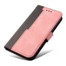 For vivo Y55 5G/Y75 5G/T1 5G Stitching-Color Horizontal Flip Leather Case(Pink)