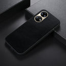 For Huawei P50 Pro Genuine Leather Double Color Crazy Horse Phone Case(Black)
