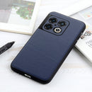 For OnePlus 10 Pro Accurate Hole Lambskin Texture Genuine Leather Phone Case(Blue)