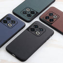 For OnePlus 10 Pro Accurate Hole Lambskin Texture Genuine Leather Phone Case(Blue)