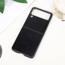 For Samsung Galaxy Z Flip3 5G Genuine Leather Double Color Crazy Horse Phone Case(Black)
