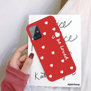 For Galaxy A51 Smiling Love Heart Pattern Frosted TPU Protective Case(Red)