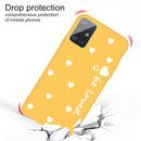 For Galaxy A51 Smiling Love Heart Pattern Frosted TPU Protective Case(Yellow)