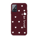 For Galaxy A51 Smiling Love Heart Pattern Frosted TPU Protective Case(Wine Red)