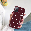 For Galaxy A51 Smiling Love Heart Pattern Frosted TPU Protective Case(Wine Red)