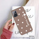 For Galaxy A51 Smiling Love Heart Pattern Frosted TPU Protective Case(Khaki)