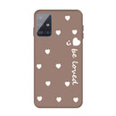 For Galaxy A51 Smiling Love Heart Pattern Frosted TPU Protective Case(Khaki)