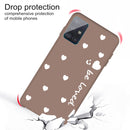 For Galaxy A51 Smiling Love Heart Pattern Frosted TPU Protective Case(Khaki)