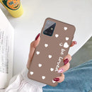 For Galaxy A51 Smiling Love Heart Pattern Frosted TPU Protective Case(Khaki)