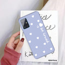 For Galaxy A51 Smiling Love Heart Pattern Frosted TPU Protective Case(Light Purple)
