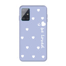 For Galaxy A51 Smiling Love Heart Pattern Frosted TPU Protective Case(Light Purple)
