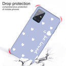 For Galaxy A51 Smiling Love Heart Pattern Frosted TPU Protective Case(Light Purple)