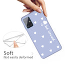 For Galaxy A51 Smiling Love Heart Pattern Frosted TPU Protective Case(Light Purple)