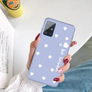 For Galaxy A51 Smiling Love Heart Pattern Frosted TPU Protective Case(Light Purple)