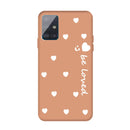 For Galaxy A51 Smiling Love Heart Pattern Frosted TPU Protective Case(Coral Orange)